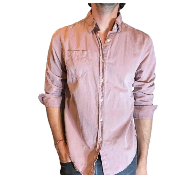 Structure Mens Red Long Sleeve Button-Up Collared Shirt Size Medium - Picture 1 of 3